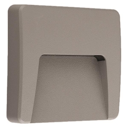 ΦΩΤΙΣΤΙΚΟ ΤΟΙΧΟΥ SLIM LED 3W IP65 230V 120X120 ΓΚΡΙ EUROLAMP 145-52019
