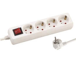 ΠOΛYΠPIZO 4 ΘΕΣΕΩΝ ΜΕ KAΛΩΔIO ΚΑΙ ΔΙΑΚΟΠΤΗ 3X1,5mm 1,5m ΜΕ ΠΑΙΔΙΚΗ ΠΡΟΣΤΑΣΙΑ - EUROLAMP