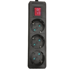 ΠOΛYΠPIZO 3 ΘΕΣΕΩΝ ΜΕ KAΛΩΔIO ΚΑΙ ΔΙΑΚΟΠΤΗ 3X1,5mm 1,5m ΜΑΥΡΟ ΜΕ ΠΑΙΔΙΚΗ ΠΡΟΣΤΑΣΙΑ - EUROLAMP