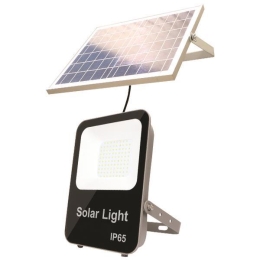 ΠΡΟΒΟΛΕΑΣ LED SMD ΗΛΙΑΚΟΣ 20W IP65 DC6V 4000K ΜΑΥΡΟΣ PLUS - EUROLAMP
