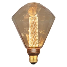 ΛΑΜΠΑ LED ΔΙΑΜΑΝΤΙ G125 3,5W Ε27 2000K 220-240V GOLD GLASS DIMMABLE 147-81824 | EUROLAMP