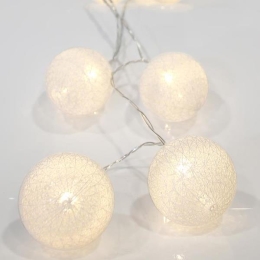 ΣΕΙΡΑ ΜΠΑΤΑΡΙΑΣ 10 LED 5MM ΘΕΡΜΑ ΛΕΥΚΑ ΜΕ ΛΕΥΚΕΣ ΜΠΑΛΕΣ ΑΝΑ 15CM IP20 - 600-11122 | MAGIC CHRISTMAS