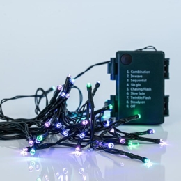 ΣΕΙΡΑ ΜΠΑΤΑΡΙΑΣ 48 LED ΜΕ ΠΡΟΓΡΑΜΜΑ ΜΝΗΜΗ ΚΑΙ TIMER OPAL ΧΡΩΜΑΤΙΣΤΟ IP44 | MAGIC CHRISTMAS