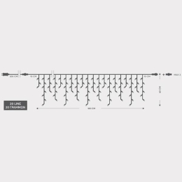 ΒΡΟΧΗ 100 LED 3MM 180x60cm 31V ΕΠΕΚΤΑΣΗ ΕΩΣ 3 ΔΙΑΦΑΝΟ ΚΑΛΩΔΙΟ ΘΕΡΜΟ ΛΕΥΚΟ LED ΙΡ44 600-11351 - MAGIC CHRISTMAS