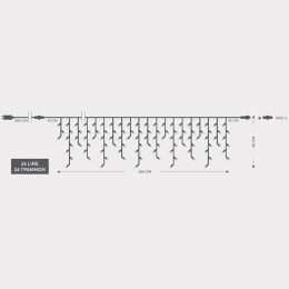 ΒΡΟΧΗ 144 LED 3MM 300x60cm 36V ΕΠΕΚΤΑΣΗ ΕΩΣ 3 ΔΙΑΦΑΝΟ ΚΑΛΩΔΙΟ ΨΥΧΡΟ ΛΕΥΚΟ LED ΙΡ44 - 600-11355 | MAGIC CHRISTMAS