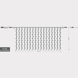 ΚΟΥΡΤΙΝΑ 240 LED 3MM AΝΑ 10CM 31V ΕΠΕΚΤΑΣΗ ΕΩΣ 3 ΔΙΑΦΑΝΟ ΚΑΛΩΔΙΟ ΨΥΧΡΟ ΛΕΥΚΑ LED 200Χ100CM ΙΡ44  600-11362 | MAGIC CHRISTMAS