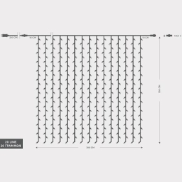 480 LED ΣΕ ΚΟΥΡΤΙΝΑ ΕΠΕΚΤΕΙΝΟΜΕΝΗ ΜΕ ΔΙΑΦΑΝΟ ΚΑΛΩΔΙΟ ΘΕΡΜΟ ΛΕΥΚΟ LED - 300X300CM IP44 - 600-11375 | MAGIC CHRISTMAS