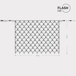 ΔΙΧΤΥ 240 LED 3MM 200x150cm 31V ΕΠΕΚΤΑΣΗ ΕΩΣ 3 ΠΡΑΣΙΝΟ ΚΑΛΩΔΙΟ ΘΕΡΜΟ ΛΕΥΚΟ ΚΑΙ24 ΛΕΥΚΑ FLASH LED ΙΡ44 -600-11382 | MAGIC CHRISTMAS