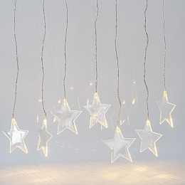 ΚΟΥΡΤΙΝΑ 8 LED 5mm  ΜΕ ΑΣΤΕΡΙΑ ΘΕΡΜΟ ΛΕΥΚΟ IP44  | MAGIC CHRISTMAS