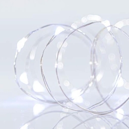 ΣΕΙΡΑ 100 MINI LED 4,5V ΣΤΑΘΕΡΟ ΜΕ ΜΕΤΑΣΧΗΜΑΤΙΣΤΗ ΑΣΗΜΙ ΧΑΛΚΟΣ ΛΕΥΚΟ LED | MAGIC CHRISTMAS