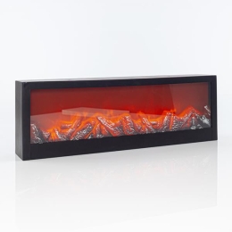 ΤΖΑΚΙ ΠΛΑΣΤΙΚΟ ΜΕ ΕΦΕ ΦΛΟΓΑΣ  ΜΑΥΡΟ 60x10x20CM - 600-40596 | MAGIC CHRISTMAS