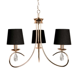 Φωτιστικό Οροφής Textile & Crystal TNK81490CG3P Black Μέταλλο,Ύφασμα