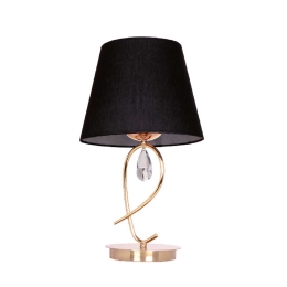 Φωτιστικό Επιτραπέζιο Textile & Crystal TNK81490CG1T Black Μέταλλο,Ύφασμα