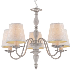 Φωτιστικό Οροφής Textile & Crystal DL9505PWB White Μέταλλο,Ύφασμα