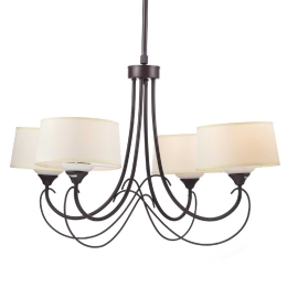 Φωτιστικό Οροφής Textile & Crystal AD80334P Brown-Beige Μέταλλο,Ύφασμα