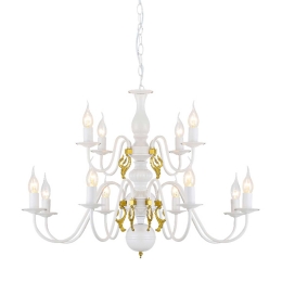 Φωτιστικό Οροφής Elegant DLA120012P White-Gold Κρύσταλλο,Μέταλλο