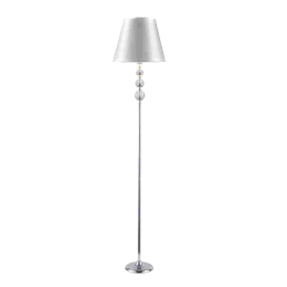 Φωτιστικό Δαπέδου Textile AD90041F White-Silver Κρύσταλλο,Μέταλλο