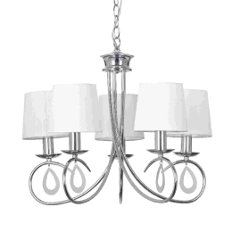 Φωτιστικό Οροφής Textile TNK81490CR5P White Μέταλλο,Ύφασμα