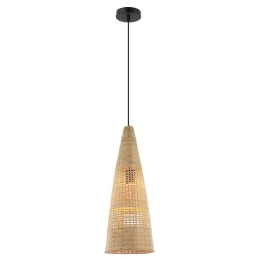 Φωτιστικό Οροφής Μονόφωτο 20154 1xE27 Max 40W Bamboo Natural Bamboo