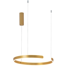 Φωτιστικό Οροφής Κύκλος 2010 Led 3000K 30W Φ60cm Brushed Gold Matt Αλουμίνιο, Πλαστικό