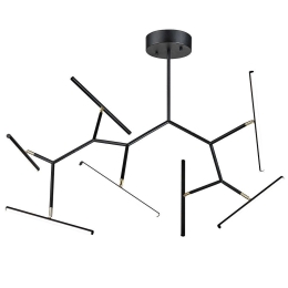 Φωτιστικό Οροφής Φωτεινοί Ράβδοι 2072 Led 3000Κ 68W Sandy Black - Gold Matt Αλουμίνιο,Ακρυλικό