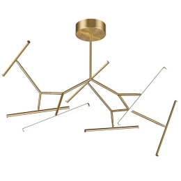 Φωτιστικό Οροφής Φωτεινοί Ράβδοι 2073 Led 3000Κ 68W Gold Matt Αλουμίνιο,Ακρυλικό