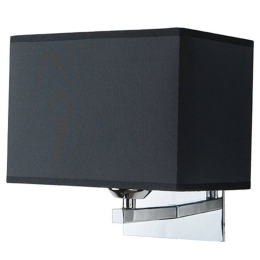 Φωτιστικό Τοίχου - Απλίκα H15-B Ε27 13,5x20x14,5cm Chrome - Black Shade Μέταλλο,Ύφασμα