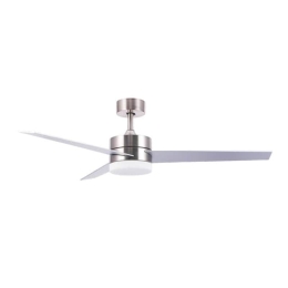 Ανεμιστήρας Οροφής Με Φως Led 3000K, 4000K, 6000K 15W Και Τηλεχειριστήριο D132cm Chrome Matt-Silver Διάμετρος 132cm