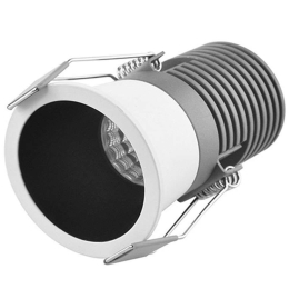 Σποτ Χωνευτό S092 Φ4x5,8cm Led 270Lm 4W 3000K Black-White Στρόγγυλο