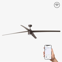 Ανεμιστήρας Οροφής Attos Smart Fan 33495WP Με Φως Led 2700 - 3300 - 4600K Και Τηλεχειριστήριο D213cm Brown Faro Barcelona