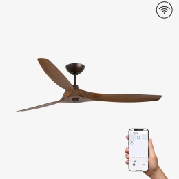 Ανεμιστήρας Οροφής Morea 33511WP Smart Fan Με Τηλεχειριστήριο D152cm Dark Brown - Dark Walnut Faro Barcelona