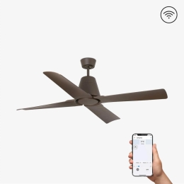 Ανεμιστήρας Οροφής Typhoon 33490WP Smart Fan Με Τηλεχειριστήριο D130cm Brown Faro Barcelona