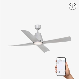 Ανεμιστήρας Οροφής Typhoon 33489WP-15 Smart Fan Με Φως Led 19W 3000K Και Τηλεχειριστήριο D130cm Grey Faro Barcelona