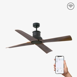Ανεμιστήρας Οροφής Winche 33481WP Smart Fan Με Τηλεχειριστήριο D130cm Black - Brown Faro Barcelona