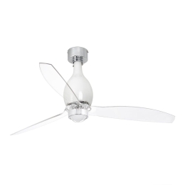 Ανεμιστήρας Οροφής Mini Eterfan 32020-9 Με Φως Led 16W 3000K Και Τηλεχειριστήριο D128cm Shiny White-Transparent Faro Barcelona