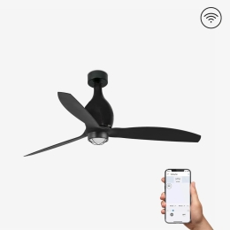 Ανεμιστήρας Οροφής Mini Eterfan 32030WP-10 Smart Fan Με Φως Led 16W 3000K Και Τηλεχειριστήριο D128cm Matt Black Faro Barcelona