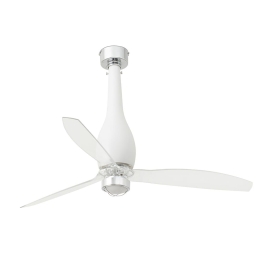 Ανεμιστήρας Οροφής Eterfan 32001-9 Με Φως Led 16W 3000K Και Τηλεχειριστήριο D128cm Matt White-Transparent Faro Barcelona
