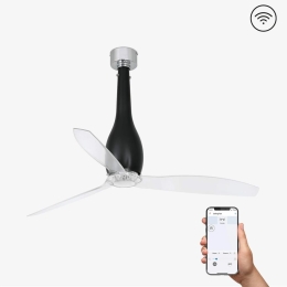 Ανεμιστήρας Οροφής Eterfan 32003WP Smart Fan Με Τηλεχειριστήριο D128cm Matt Black-Transparent Faro Barcelona
