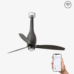 Ανεμιστήρας Οροφής Eterfan 32006WP-10 Smart Fan Με Φως Led 16W 3000K Και Τηλεχειριστήριο D128cm Matt Black Faro Barcelona