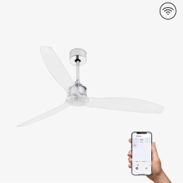 Ανεμιστήρας Οροφής Justfan 33394WP Smart Fan Με Τηλεχειριστήριο D128cm Chrome Faro Barcelona