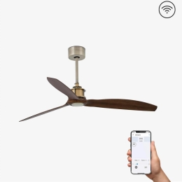 Ανεμιστήρας Οροφής Justfan 33398WP Smart Fan Με Τηλεχειριστήριο D128cm Old Gold - Walnut Faro Barcelona