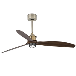 Ανεμιστήρας Οροφής Justfan 33398-10 Με Φως Led 16W 3000K Και Τηλεχειριστήριο D128cm Old Gold - Walnut Faro Barcelona