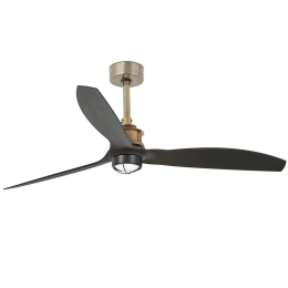 Ανεμιστήρας Οροφής Justfan 33417-10 Με Φως Led 16W 3000K Και Τηλεχειριστήριο D128cm Old Gold-Black Faro Barcelona