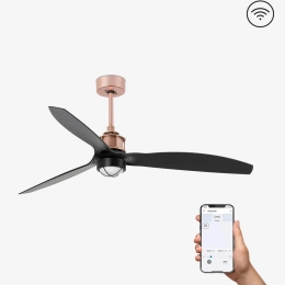 Ανεμιστήρας Οροφής Justfan 33418WP-10 Smart Fan Με Φως Led 16W 3000K Και Τηλεχειριστήριο D128cm Copper-Black Faro Barcelona