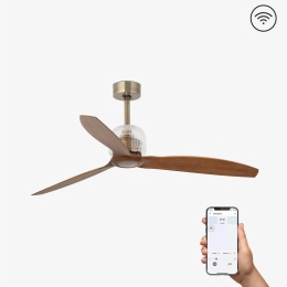 Ανεμιστήρας Οροφής Decofan 33398DWP Smart Fan Με Τηλεχειριστήριο D128cm Old Gold - Walnut Faro Barcelona