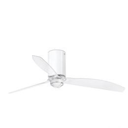 Ανεμιστήρας Οροφής Mini Tube 32038-9 Με Φως Led 16W 3000K Και Τηλεχειριστήριο D128cm Shiny White Faro Barcelona