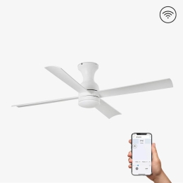 Ανεμιστήρας Οροφής Fraser 33756WP Smart Fan Με Φως Led 16W 3000K Και Τηλεχειριστήριο D120cm White Faro Barcelona