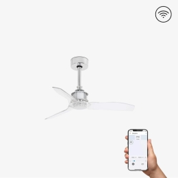 Ανεμιστήρας Οροφής Justfan XS 33426WP Smart Fan Με Τηλεχειριστήριο D81cm Chrome - Clear Faro Barcelona