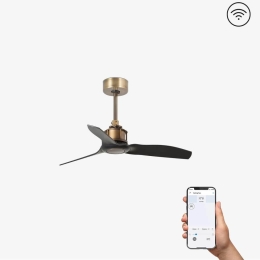 Ανεμιστήρας Οροφής Justfan XS 33429WP Smart Fan Με Τηλεχειριστήριο D81cm Old Gold - Black Faro Barcelona