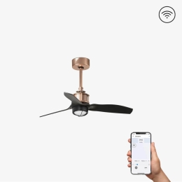 Ανεμιστήρας Οροφής Justfan XS 33427WP-10 Smart Fan Με Φως Led 16W 3000K Και Τηλεχειριστήριο D81cm Copper - Black Faro Barcelona